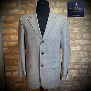 40R Brooks Brothers Brookscool Gray Glen Check Blazer Jacket SportCoat